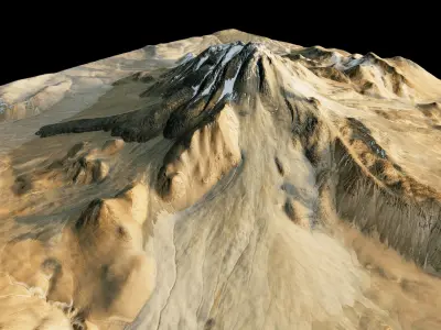 llullaillaco volcano 3d model terrain 3D model