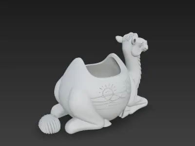Desert Sun Camel Planter  3D Printable Oriental Organizer 3D print model