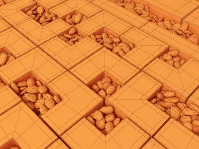 Concrete border construction  3D model