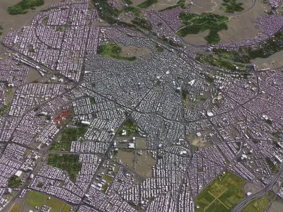 Karaj - 3D City Model Low-poly 3D model