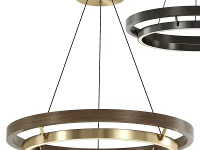Weathered Oak LED Pendant Light Low-poly 3D model