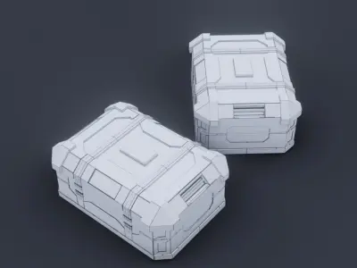 Sci fi Crate Game Ready PBR Textures Low-poly 3D model Low-poly 3D model
