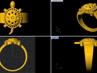 tortoise ring 3dm file 3D print model