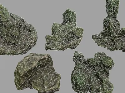 Rock Set Low-poly 3D model