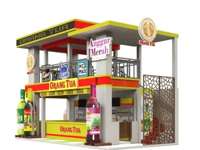 Booth Outdoor 10x5cm 3D model