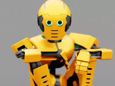 Android V2 rigged character 3D model