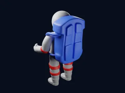 Astronaut 3D Model with backpack 3D print model