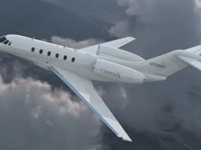  Business Jet Cessna Citation X with Interior 3D Model 