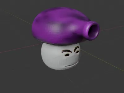 Mushroom attack -mushroom angry Low-poly 3D model