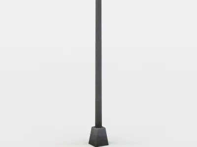 Single traffic pole Low-poly 3D model