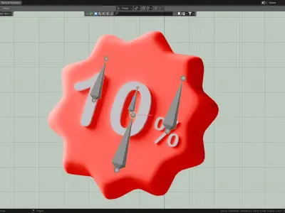 Marketing Icons - Discount 10 Percent Low-poly 3D model