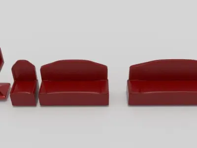 Uflee Futuristic Furniture Pack Low-poly 3D model