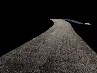 Tileable Road - Single Lane Low-poly 3D model