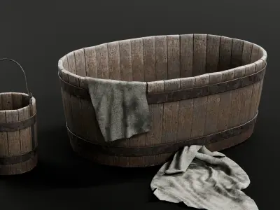 buckets and tubs 3D model