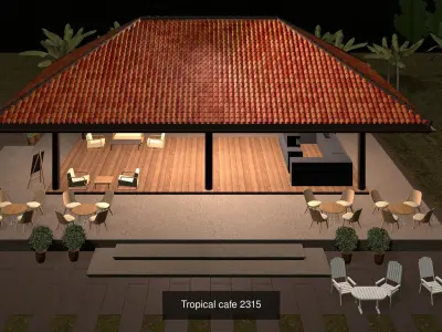 Cafe shop 3D Model Pack