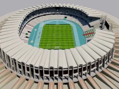 Zayed Sports City Stadium - Abu Dhabi Low-poly 3D model