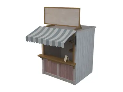 Wooden Stall Kiosk  3D model