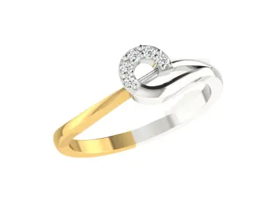 Light Weight Yellow Gold Diamond Ring  -ZA RN 1005 3D print model