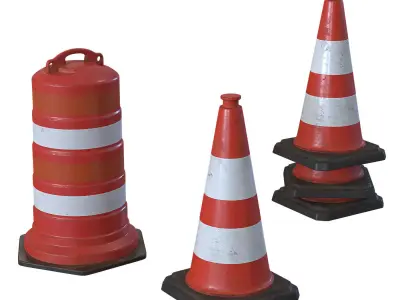 Repair Cone Low-poly 3D model