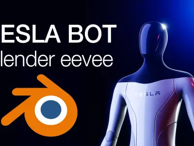 Tesla Bot Hyper 3D model quality - Blender eevee Ready to print Low-poly 3D model