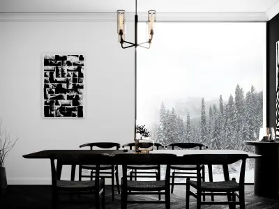 Black Dining Room 3D model