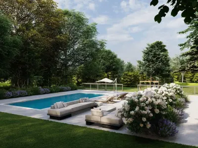 3D Exterior Scene 3D model design garden and landscape 3D model