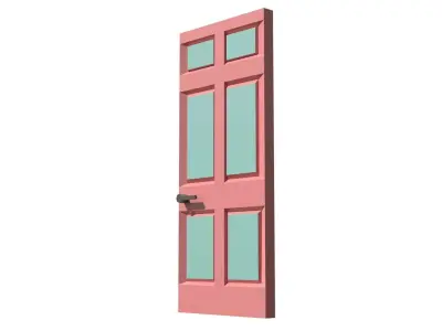 Low Poly Door 3D Model Low-poly 3D model