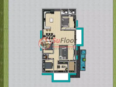 House 9x17m code 508 - Sketchup 3D model 3D model 3D model