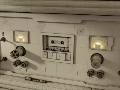 Radio Tape from space Low-poly 3D model