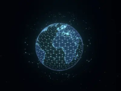 Animated Hologram Planet Earth No 5 Sci-Fi 3D Model Low-poly 3D model