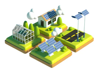 C4D model - energy scenario elements 3D model