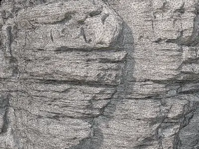 PBR Rocks Stone Forest Cliff Big Drone scan 3D model