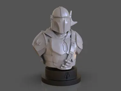 The Mandalorian Din Djarin Bust 3D print model