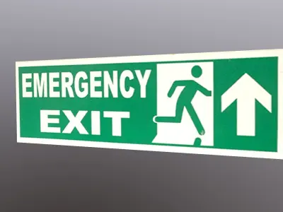 Emergency Exit Sticker Low-poly 3D model
