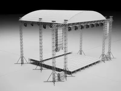 Concert Stage Event Truss 3D model