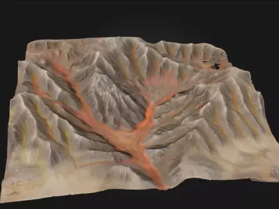 Canyon Terrain Rugged Landscape 3D model