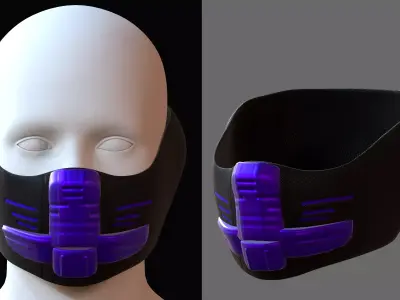 Gas mask helmet 3d model scifi Low-poly  Low-poly 3D model 339