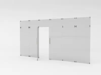 Big glass door 3D model