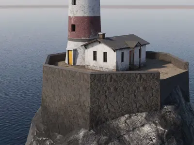 Lighthouse Game Ready Low-poly 3D model