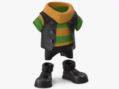  Cartoon Costume Black with a Short Sleeve Sweater 