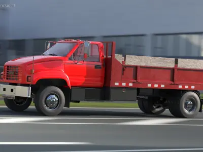  Chevrolet Kodiak C6500 Work Truck with Flatbed Red 