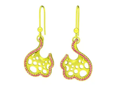 Elegant Gemstone Drop Earrings Jewelry Design 6732 3D print model