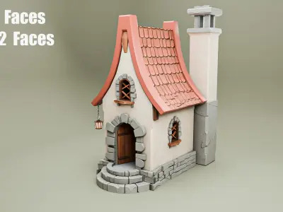 Stylized Fantasy House Pack Low Poly 3D Medieval Desert Houses Low-poly 3D model