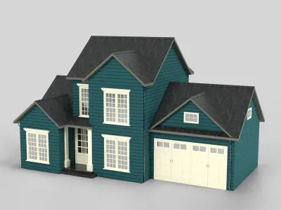 British House Design 01T3 Low-poly 3D model