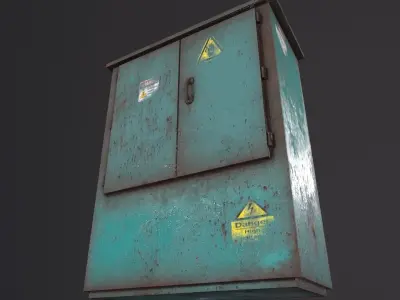 Big electricity box 3D Model Low-poly 3D model