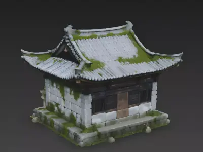 Rustic Ancient Chinese Shrine 3D Model Low-poly 3D model