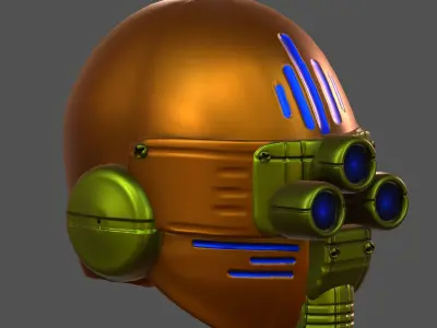 Gas mask helmet 3d model scifi Low-poly  Low-poly 3D model 385