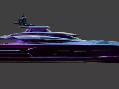 Cyber-Synthetic Infiltrator Stealth Yacht 3D Model 3D model