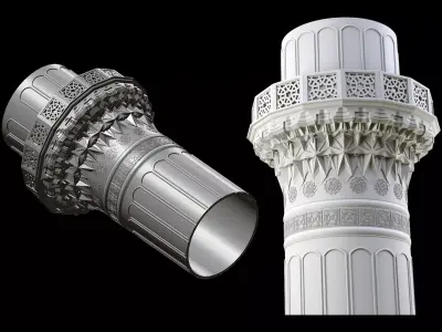 muqarnas islamic minaret 3D model