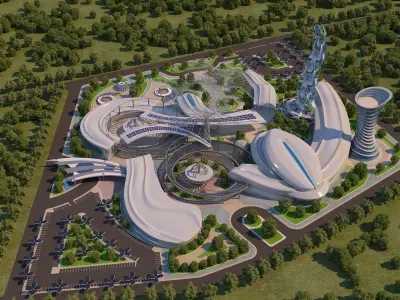 0014 - Futuristic City - 2021 - 02 - 2Ds Plans - 3Ds Files 3D model